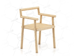 实木扶手椅子木椅单人椅餐椅C4D模型Wooden Chair 8