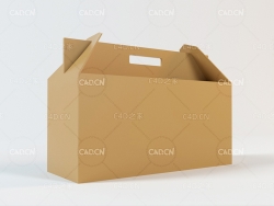 手提纸箱产品包装盒 纸盒C4D模型