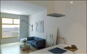 简约室内3D模型 Oleg-3d Wood & White Interior Scene