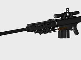 M107式12.7毫米远程狙击步枪C4D模型