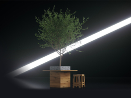 商超装饰：木桌景观树