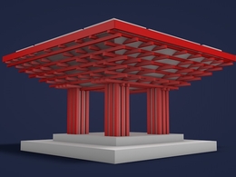 中国馆简易C4D模型