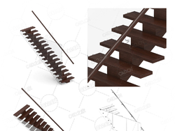 实木直梯现代时尚楼梯复式公寓别墅扶手梯玻璃护墙楼梯C4D模型Stairs 3d model-7