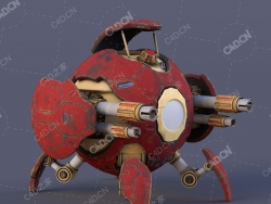球形机甲攻击形武器科幻小球机械C4D OCTANE模型