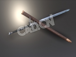 C4D兵器宝剑模型 long sword 2
