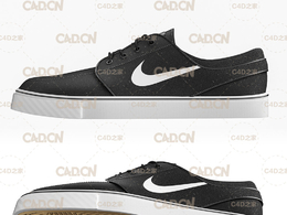 新款NIKE滑板鞋C4D模型 NIKE STEFAN JANOSKI SB 3D MODEL