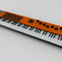 音乐键盘C4D模型 Keyboard 3d model