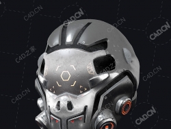 科幻钢铁机械头盔Scifi Helmet