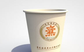 企业VI模型之纸杯图案设计C4D模型 Paper cup 3D model