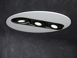 室内灯具模型：圆形组灯三筒嵌入式射灯