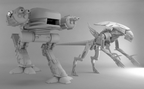 外星人/机器人C4D模型 alien +ed209