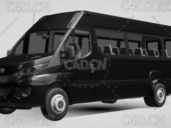 依维柯商务车客车商用车2017款小巴汽车C4D汽车模型下载