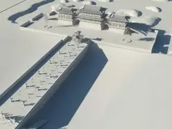 九洲池景点 (局部) 三维建模（Cinema 4D＋VRay）