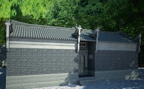 古建院落 C4D vray
