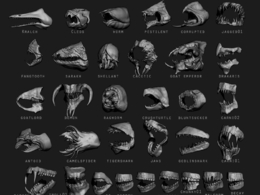 33个变异生物怪兽嘴唇嘴巴3D模型Monster Mouths