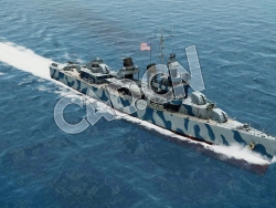 C4D海军舰艇军舰舰船-美系弗莱彻驱逐舰模型 Fletcher destroyer 3d Model