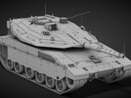 高精度坦克C4D模型 Тank Merkava Mark IV Hi-Poly