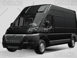 雪铁龙封闭式玻璃面包车货车2006-2014款C4D汽车模型下载
