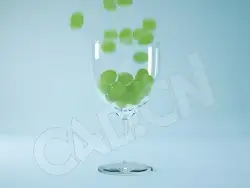 C4D OCTANE往酒杯里倒入葡萄动画教程Cinema4D Tutorials - Grapes Falling - Dynamics