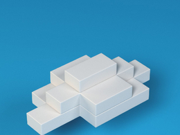 低面卡通云块图标模型Block Cloud_3