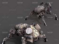 低面机械苍蝇C4D模型 Mechanical fly