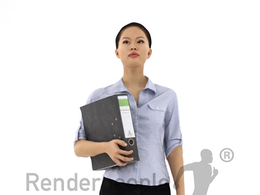 办公室女性 女秘书 时尚女性C4D模型