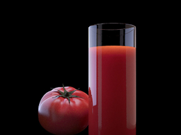 西红杮和一杯番茄汁tomato and juice 3d model