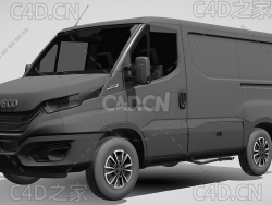 依维柯封闭式面包车货车2022款l1h1C4D汽车模型下载