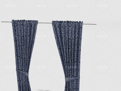 C4D室内简约窗帘模型 Curtain 3D Model-21