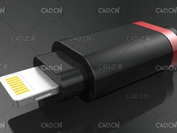 苹果数据线接头C4D渲染模型
