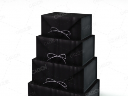 4层黑色储物盒C4D模型