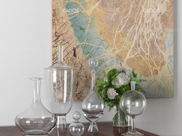 摆件装饰品c4d红掌插花蜡烛破损砖块书籍盒子模型下载