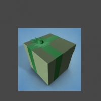 绿色礼品盒C4D模型 Present-1