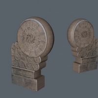 中式古建构件：抱鼓石C4D模型（C4D/OBJ/MAX）