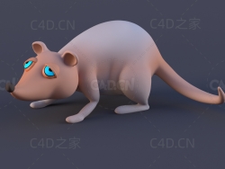 爬地上的光毛老鼠卡通角色模型day 19 - The Giant Rat