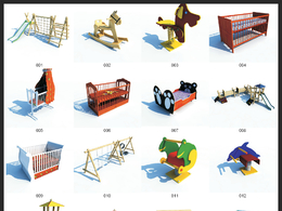 100套儿童游乐场设施3D模型合集 Kid's Playground