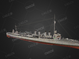 美国海军维克斯级驱逐舰C4D模型下载Wickes 3d model