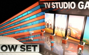 电视游戏节目组演播厅场景C4D模型 TV-Gameshow-Set