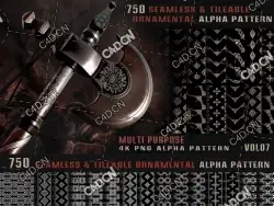 750个无缝瓷砖边框装饰图案750 seamless - tileable ornamental alpha pattern-Vol07