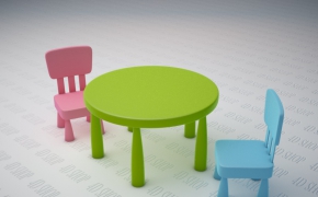 儿童桌椅、幼儿桌椅C4D模型 children chair