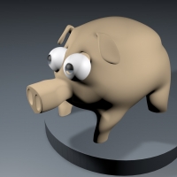 【C4D動物模型下載】簡單小豬模型