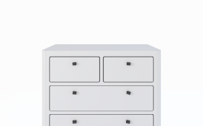 白色床头柜C4D模型 Bedside