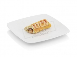 C4D咬过一口的香肠卷食物模型 Bitten Roll with sausage