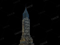 夜间摩天大楼办公楼写字楼C4D模型 Archmodels Vol.103_Night Skyscrapers - model-68