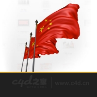 飘扬的五星红旗3D模型