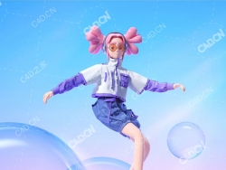 玩滑板的女孩卡通人物角色C4D OCTANE模型小女孩MD衣服渲染工程