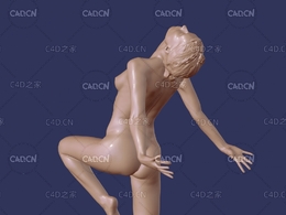 抬腿仰头的女人 跳舞的女性 女人姿势c4d模型 Female Poses