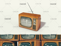 复古电视机C4D模型 Cinema 4D 3D Model Vintatge Television Retro