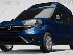 菲亚特汽车高车厅微型面包车2015款C4D汽车模型下载
