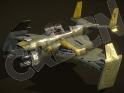 战争鹰加特林战斗机科幻武装军用飞机C4D模型